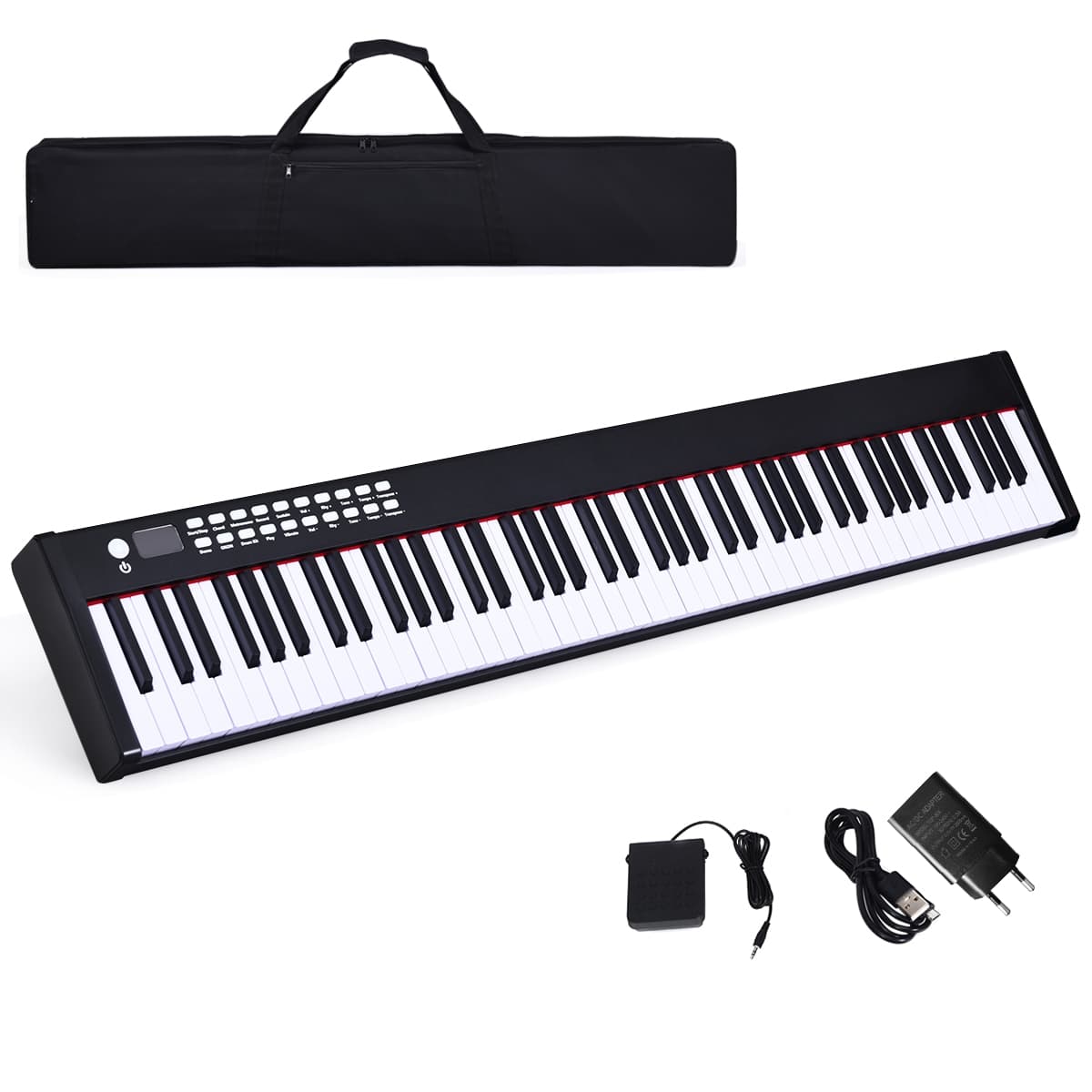 Costway88 Touches Clavier de Piano Numérique Portable Enfants avec Fonction MIDI et Bluetooth