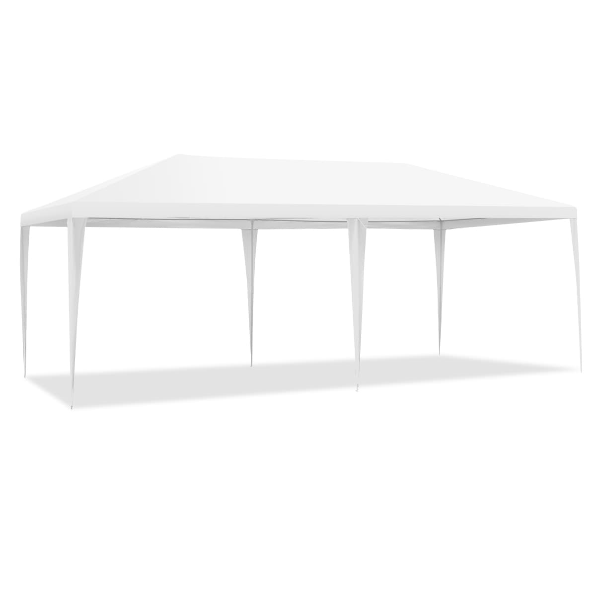 CostwayTente de Réception Chapiteau 3x6M avec 4 Parois Amovibles Fenêtre sur Côté pour Fête/Mariage/BBQ Blanc