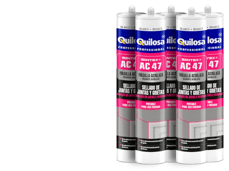 Mastic acrylique blanc en cartouche de 300ml - lot de 5